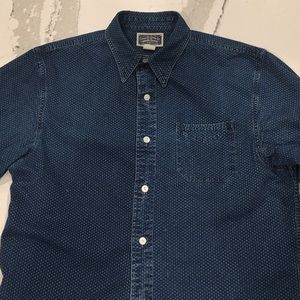 RRL Indigo Blue Dot Shirt Small